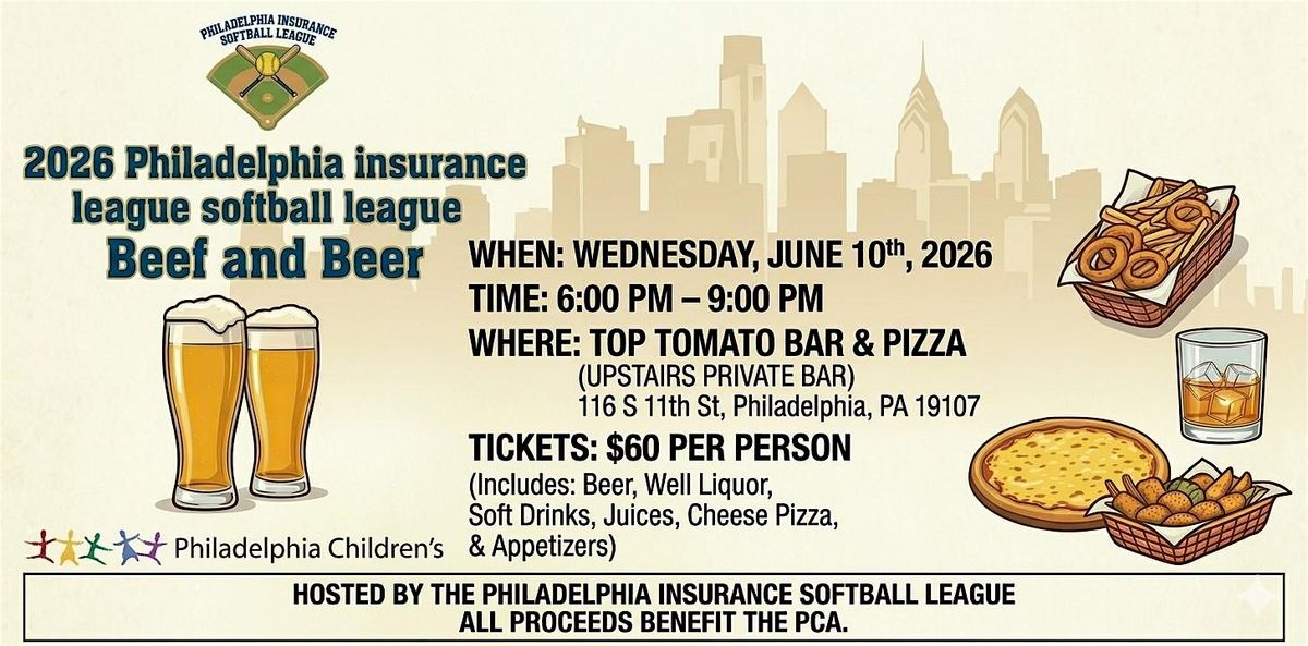 Philadelphia Insurance Softball League Beef & Beer 2026