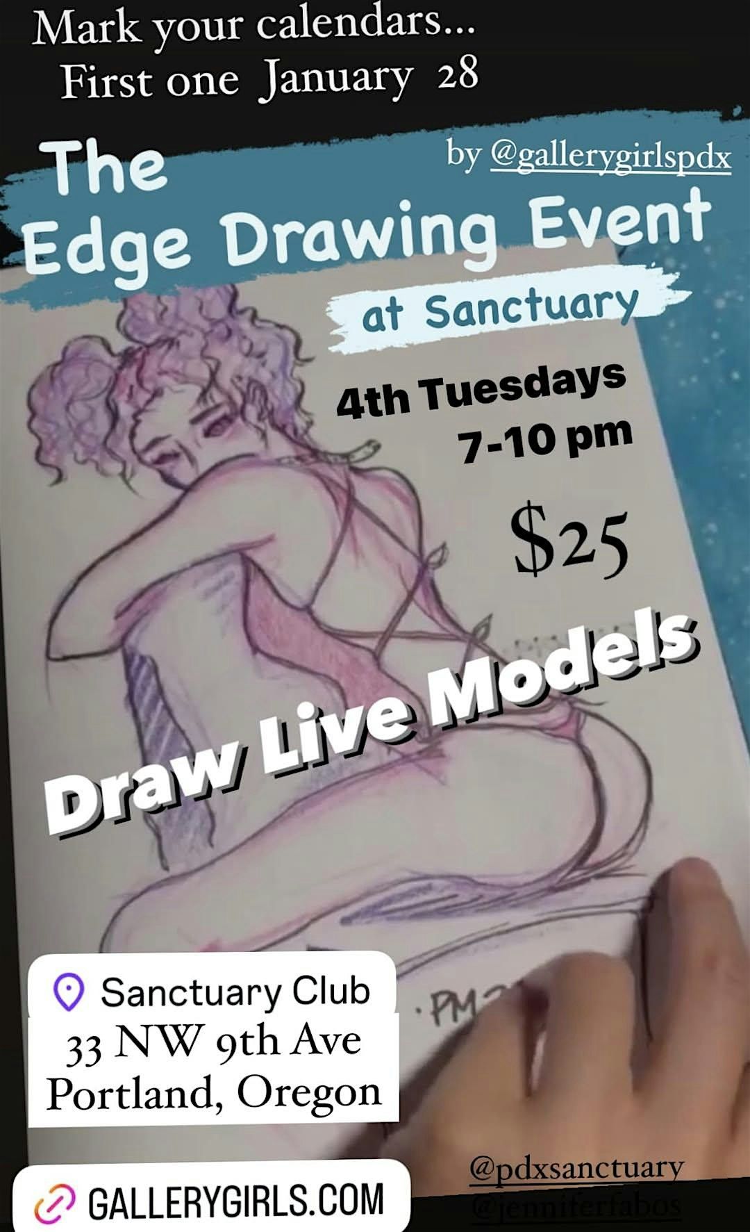 FIGURE DRAWING at Sactuary PDX & Online