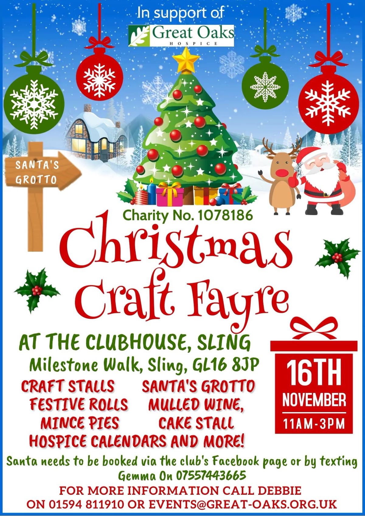 Christmas Craft Fayre with Great Oaks Hospice & The Clubhouse, Sling