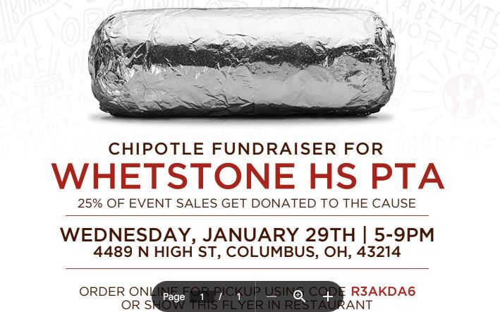 Whetstone Wednesdays Fundraiser at Chipotle!