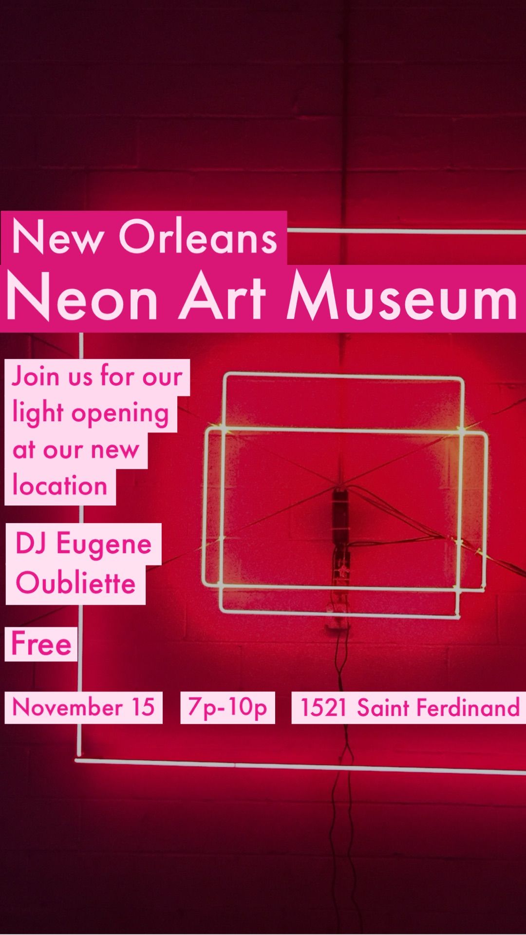 New Orleans Neon Art Museum Light Opening 