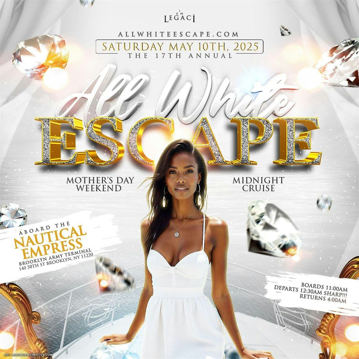 The 17th Annual ALL WHITE ESCAPE 2025 Mother's Day Weekend Midnight Cruise