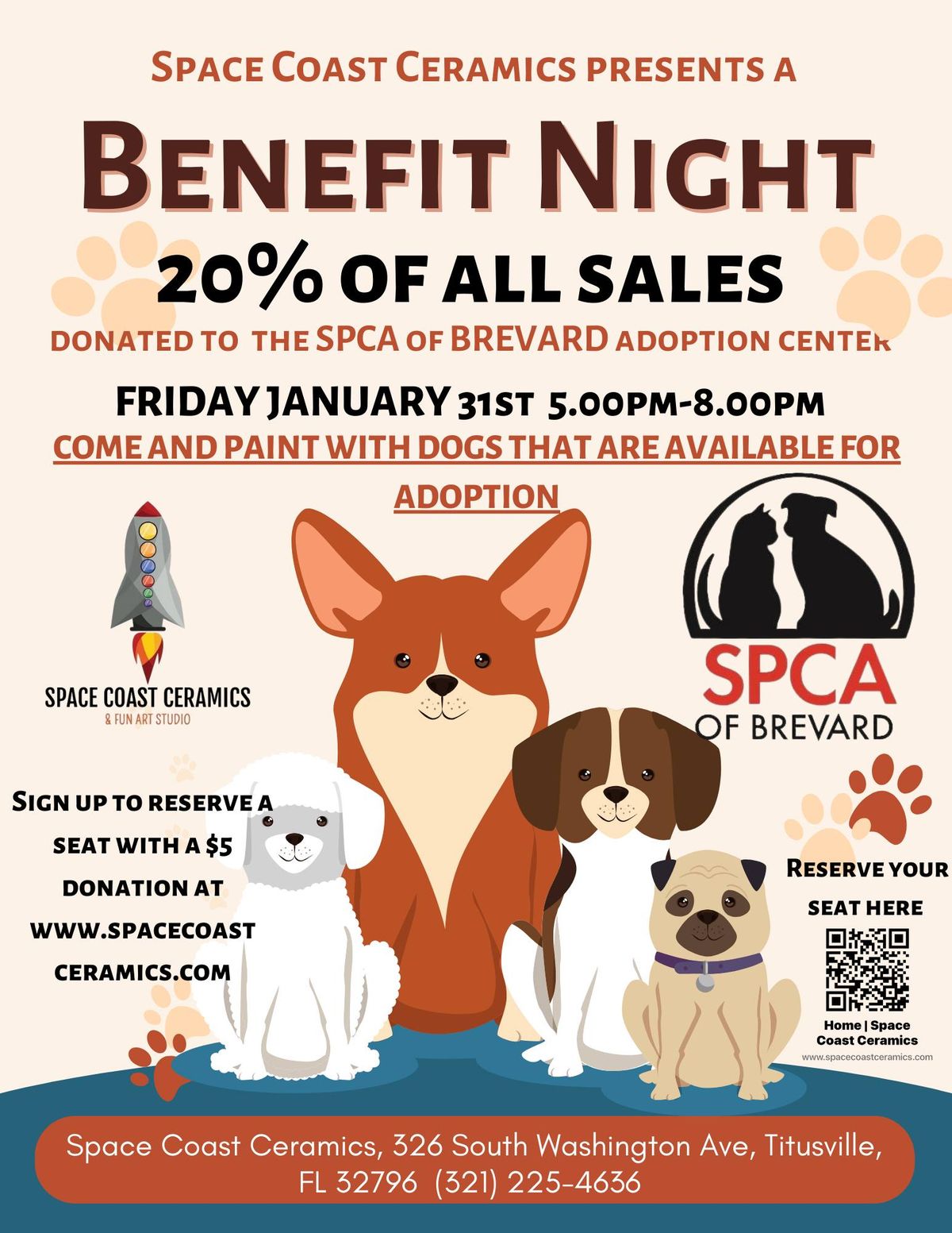 SPCA of Brevard Benefit Night at Space Coast Ceramics