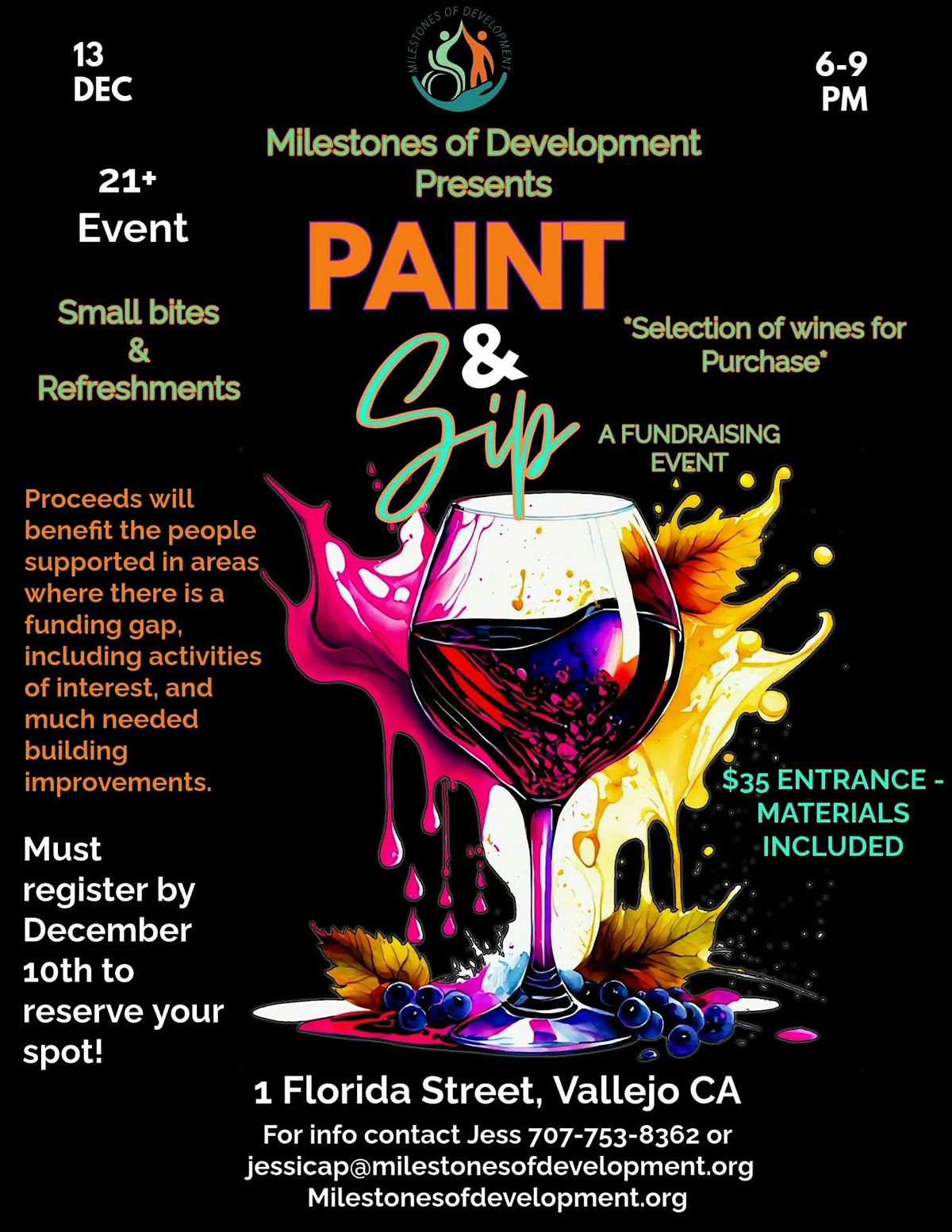 Paint & Sip - A Milestones of Development fundraising event