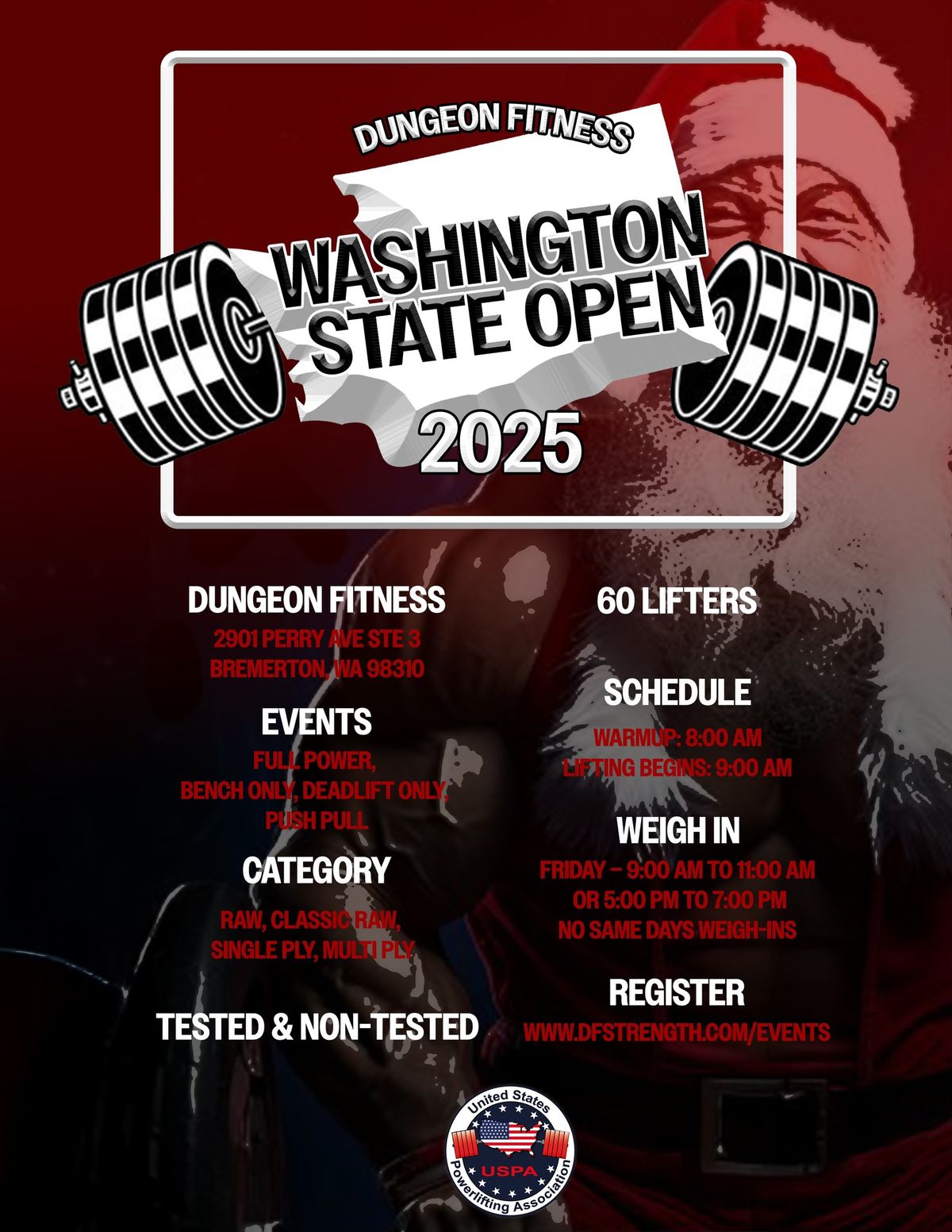 USPA Tested and Open 2025 Dungeon Fitness Winter Open, Bremerton, Washington