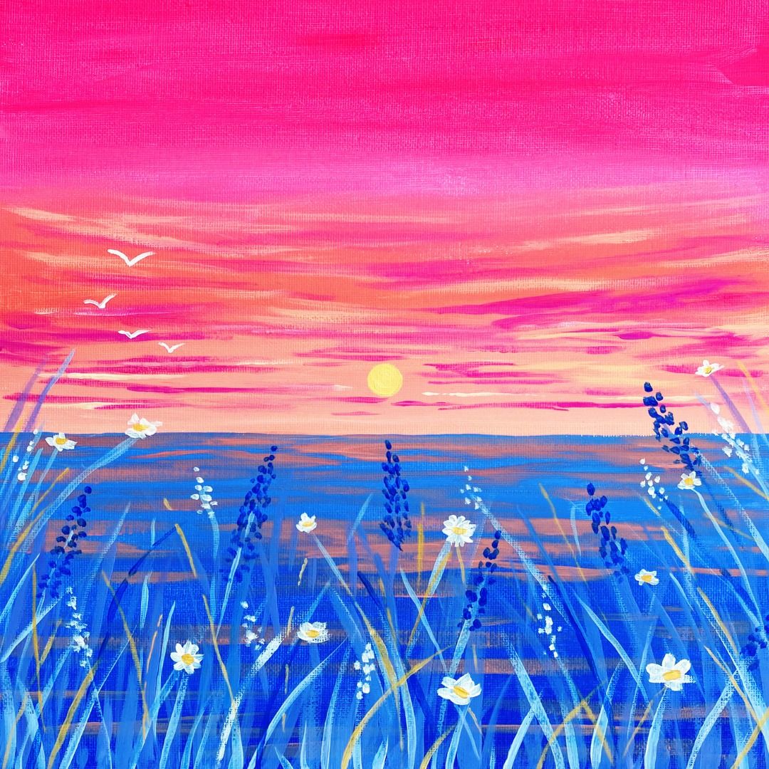 Paint & Unwind at Hopper Coffee, Backwell, Bristol - "Winter Meadow"