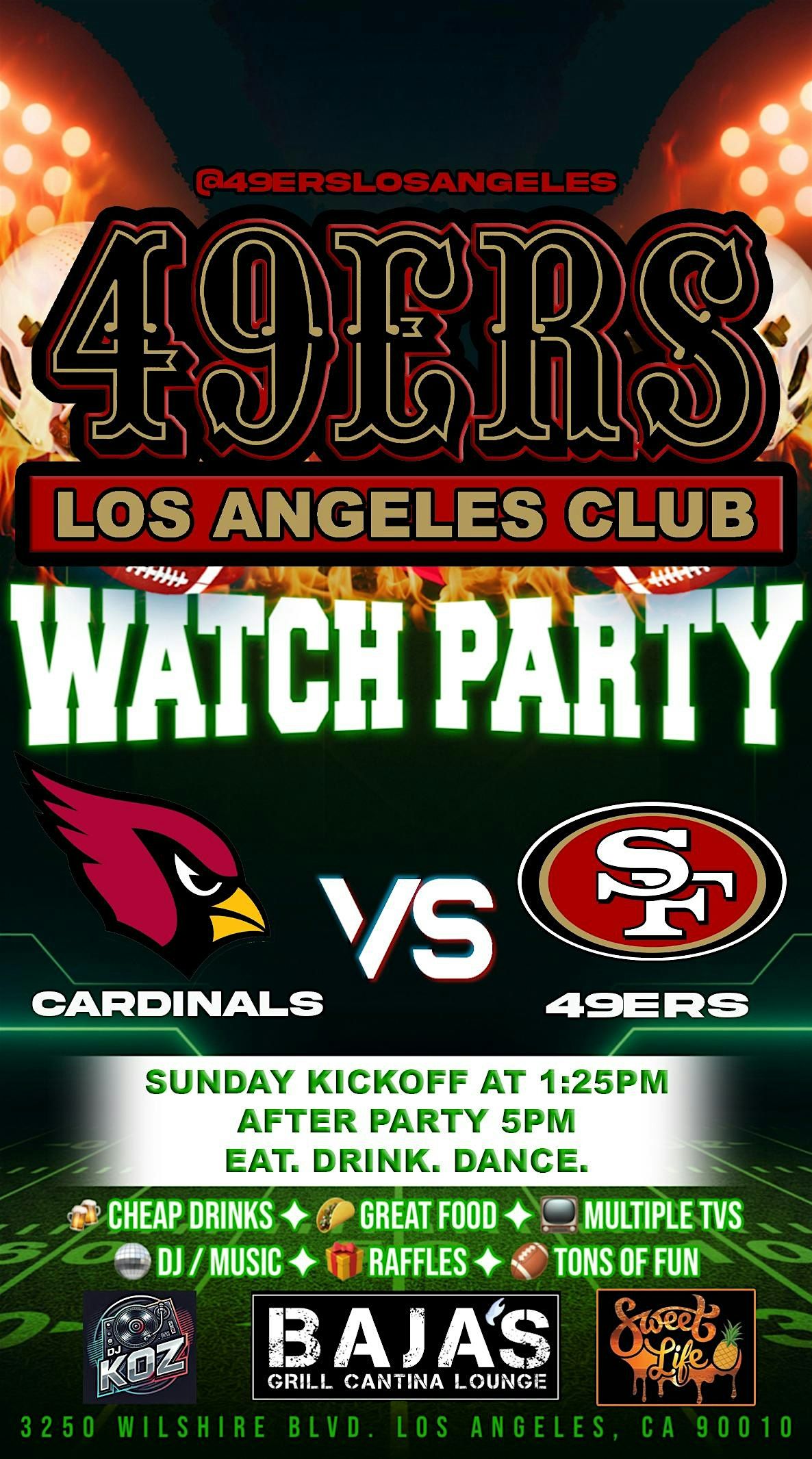 49ERS FOOTBALL WATCH PARTY EVERY SUNDAY!!