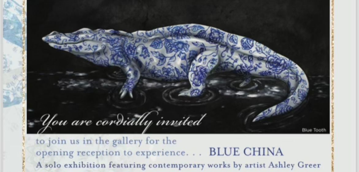 "Blue China" Solo Exhibition by Ashley Greer at Courtyard