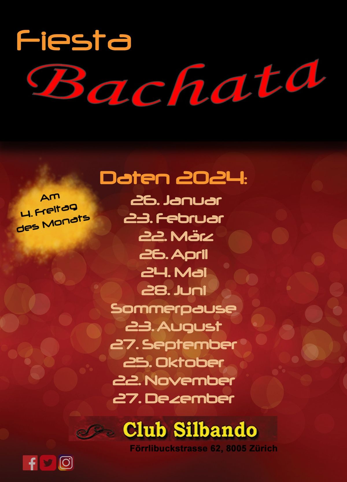 Fiesta Bachata - 3 Workshops und 3 Floors