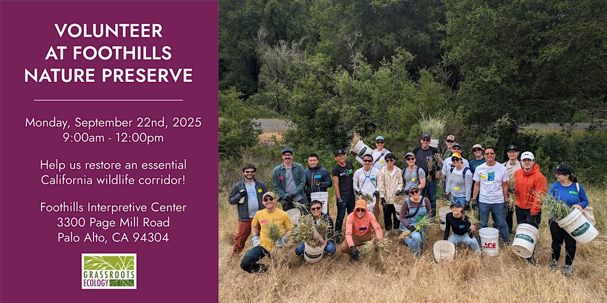 Volunteer Outdoors in Palo Alto at Foothills Nature Preserve