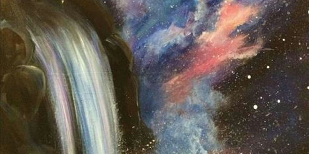 The Wonderous Waterfall at Midnight - Paint and Sip by Classpop!\u2122