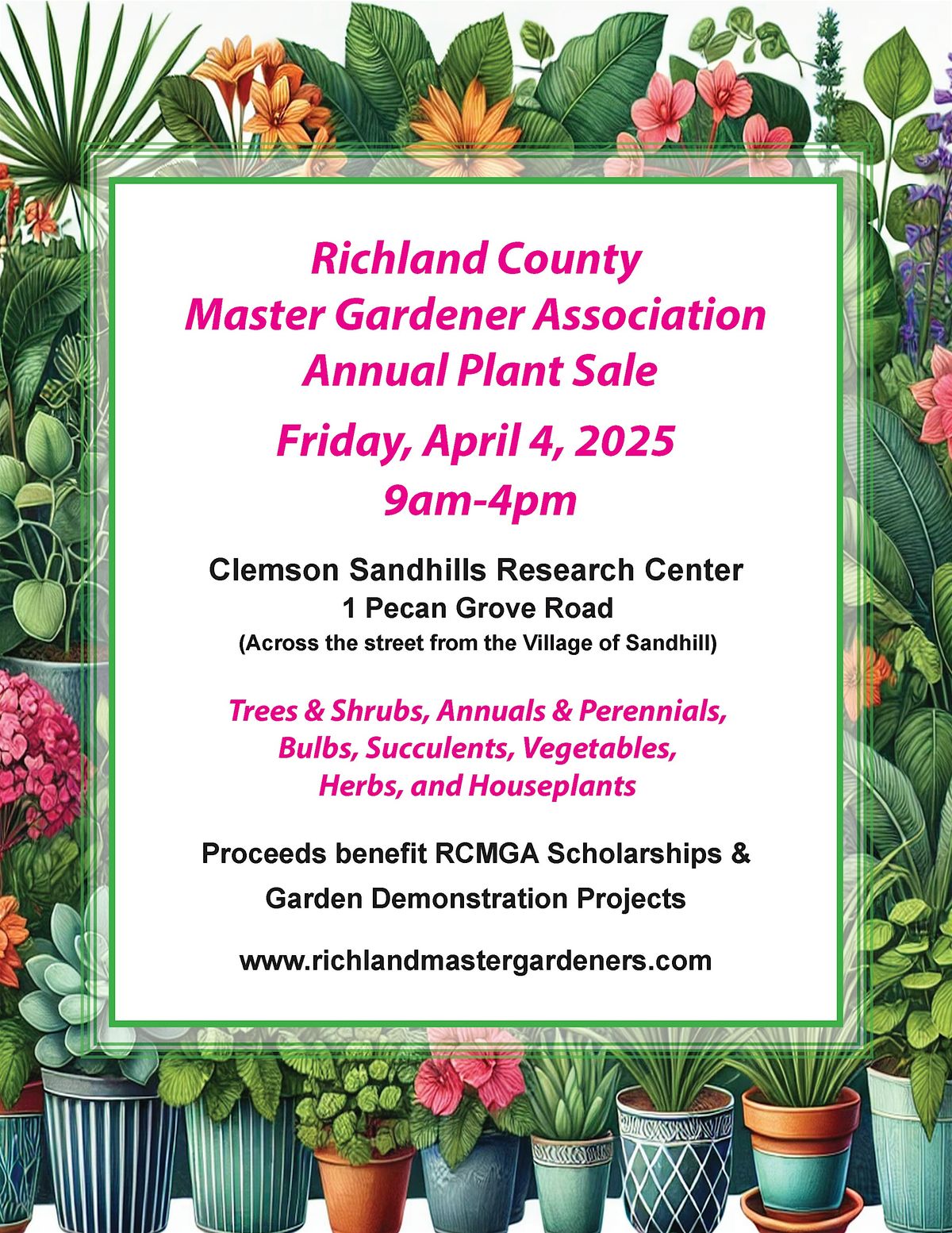 Richland County Master Gardener Association Annual Plant Sale Fundraiser