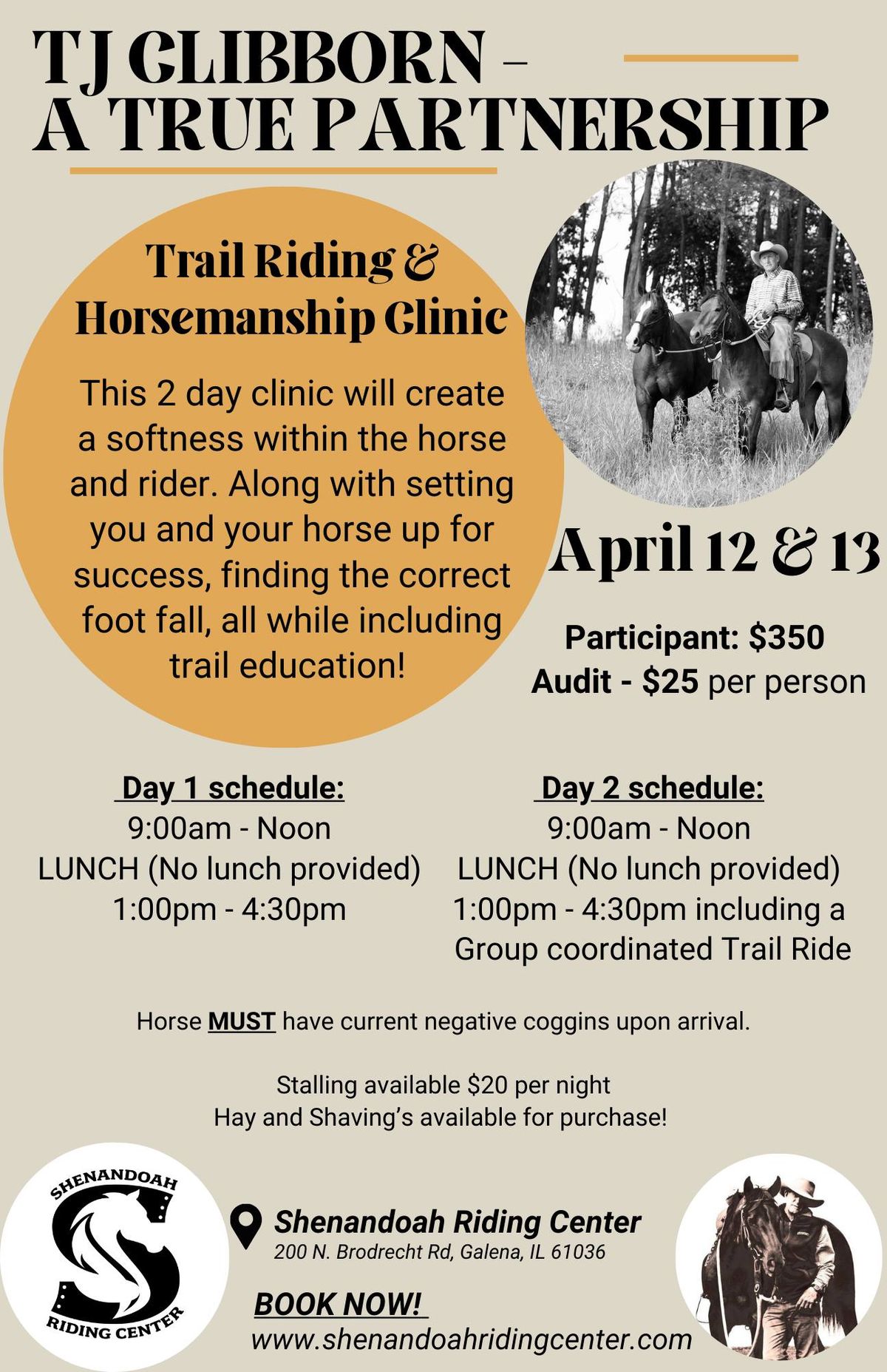 Trail Riding & Horsemanship Clinic with TJ Clibborn 