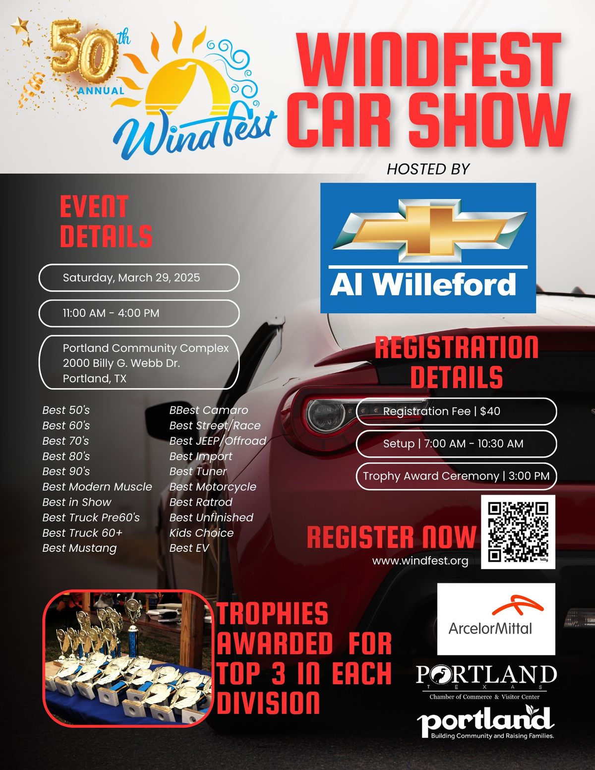 Windfest Car Show sponsored by Al Willeford Chevrolet