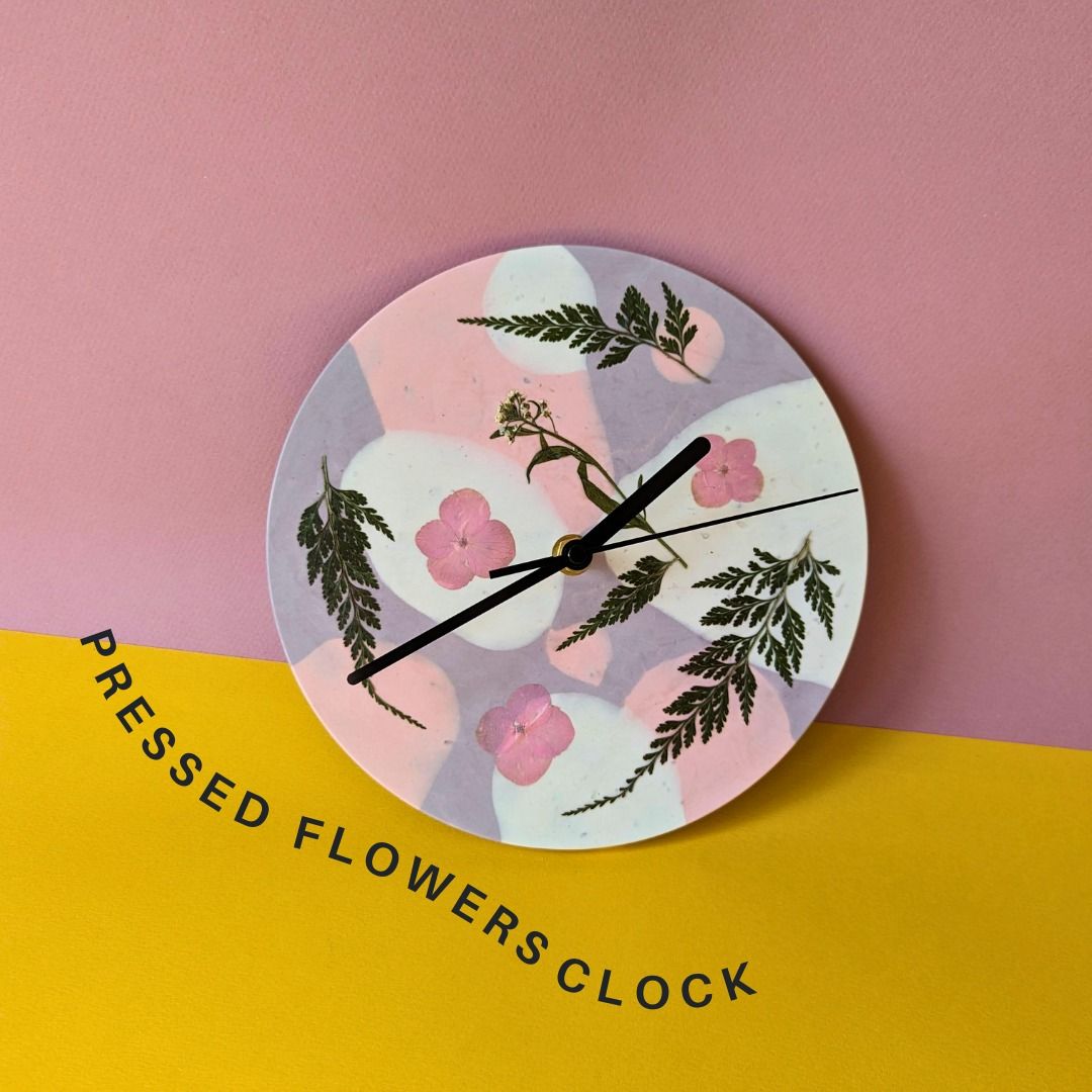 Pressed Flowers Clock - Eco-Resin Craft Workshop