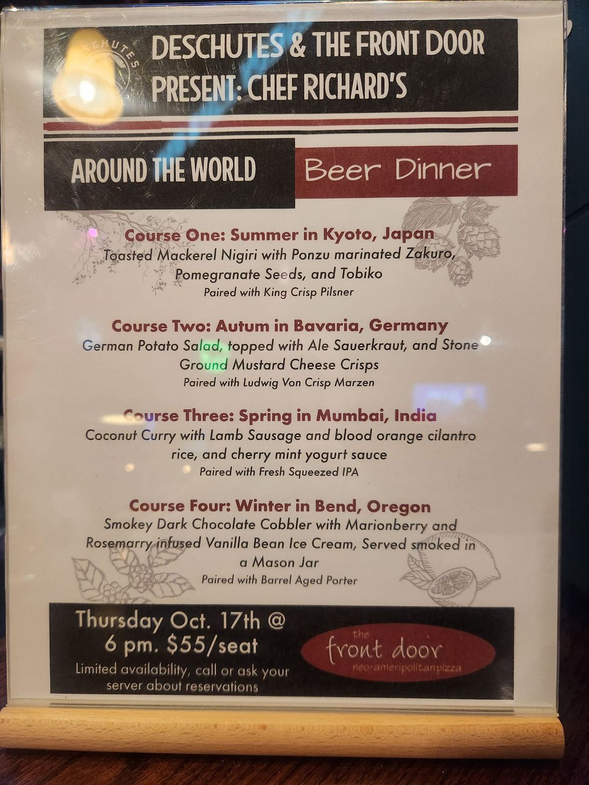 Beer dinner with Deschutes Brewery