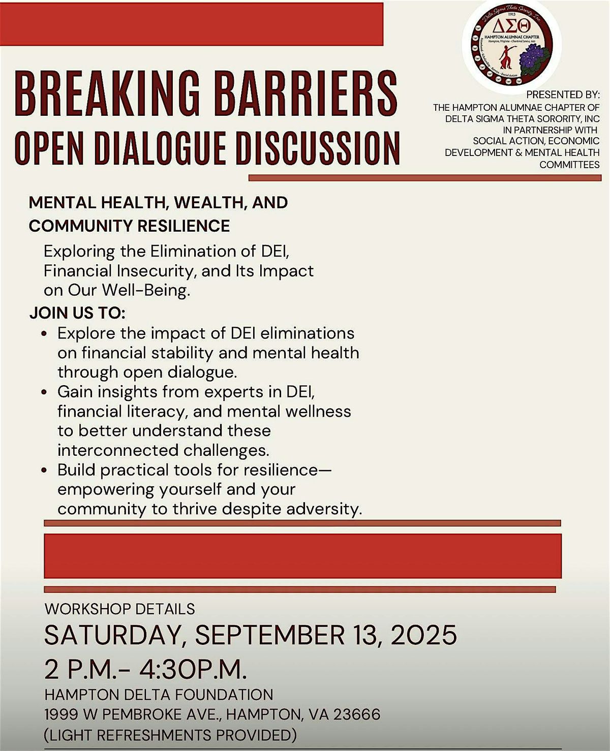 Breaking Barriers: Dialogue on Mental Health, Wealth & Community Resilience