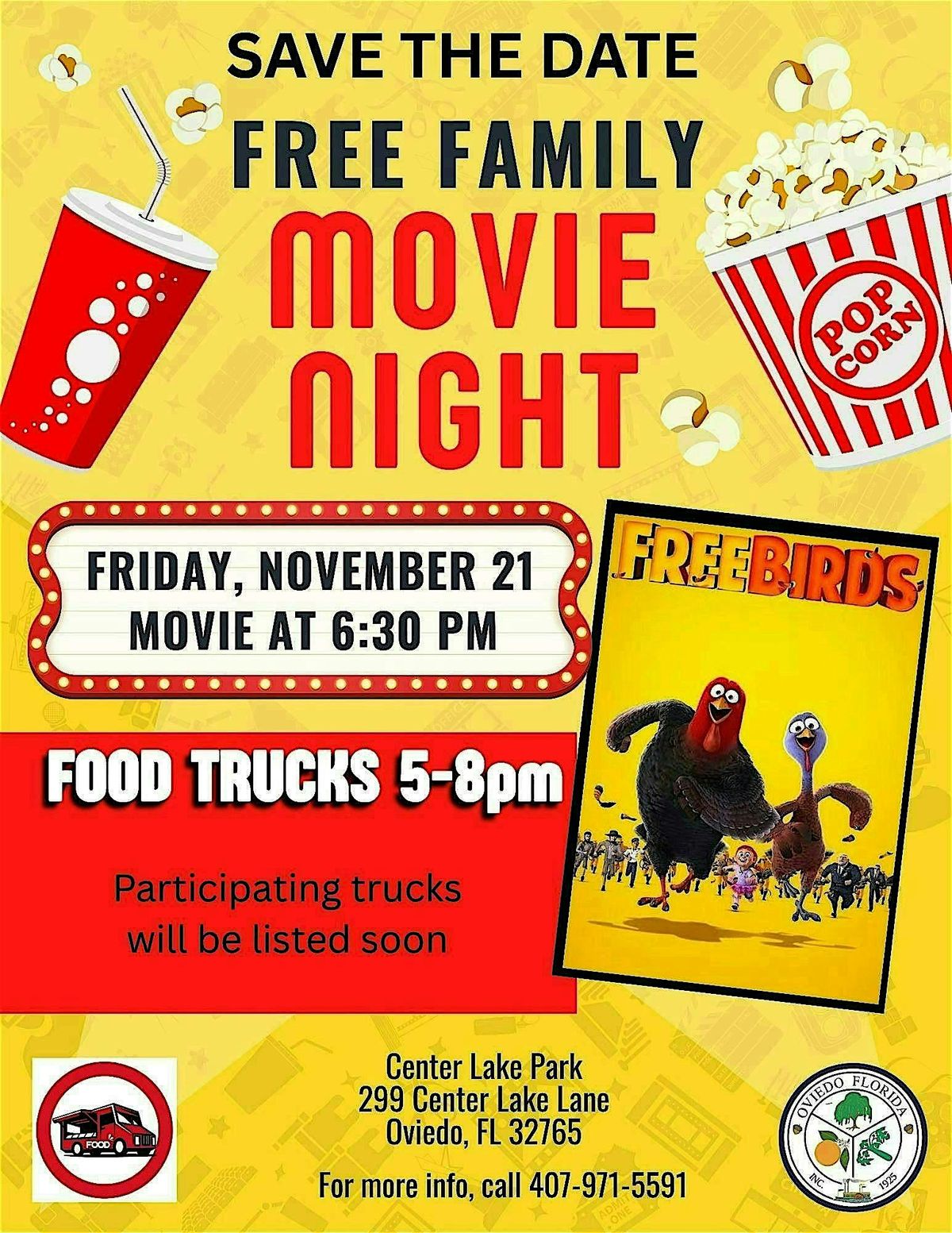 The City of Oviedo November Movie in the Park: Free Birds