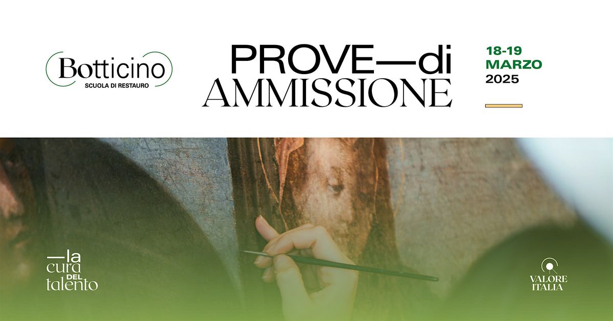 PROVE DI AMMISSIONE \/\/ Scuola di Restauro di Botticino