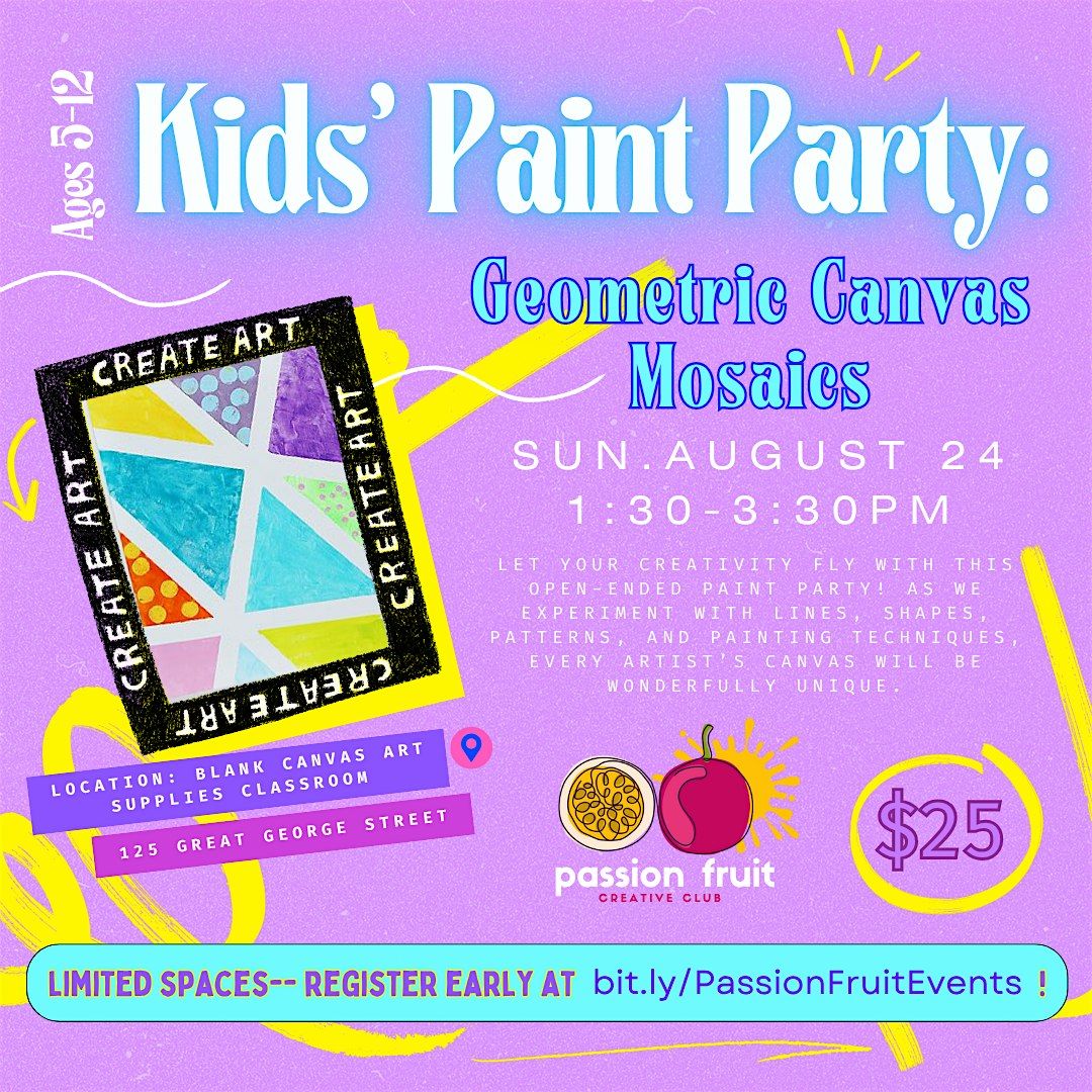 Kids' Paint Party: Geometric Mosaics (Ages 5-12)