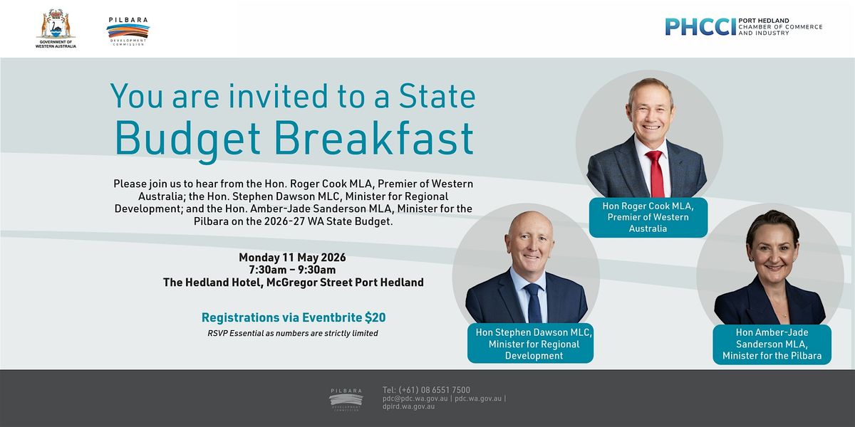 Port Hedland 2026 State Budget Breakfast