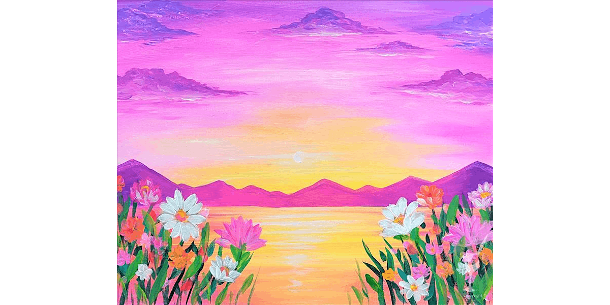 Flower Fields and Mountain Views - Paint and Sip in Houston | Classpop!\u2122