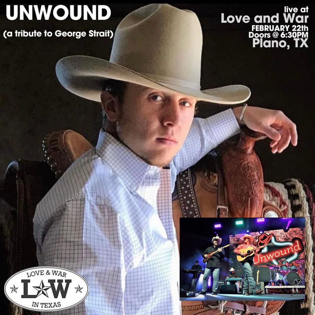 Unwound: a Tribute to George Strait LIVE at Love and War (Plano, TX) 