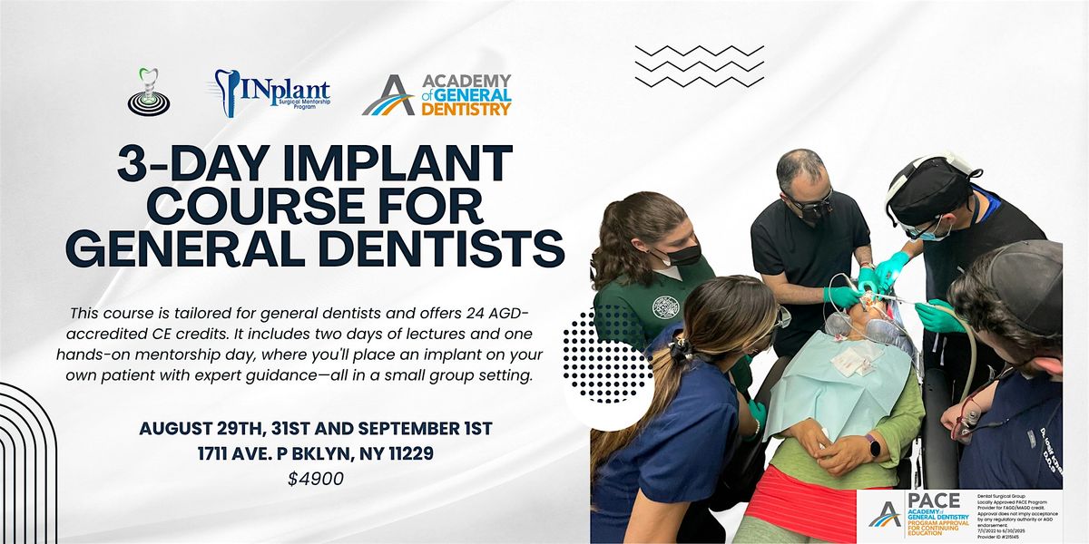 3-Day Implant Course for General Dentists: Hands-On Training + CE Credits