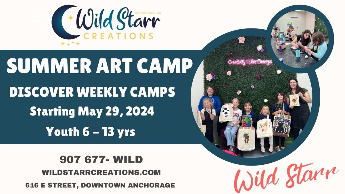 Summer Art Camp (Ages 6 -13) June 17-19, 2024