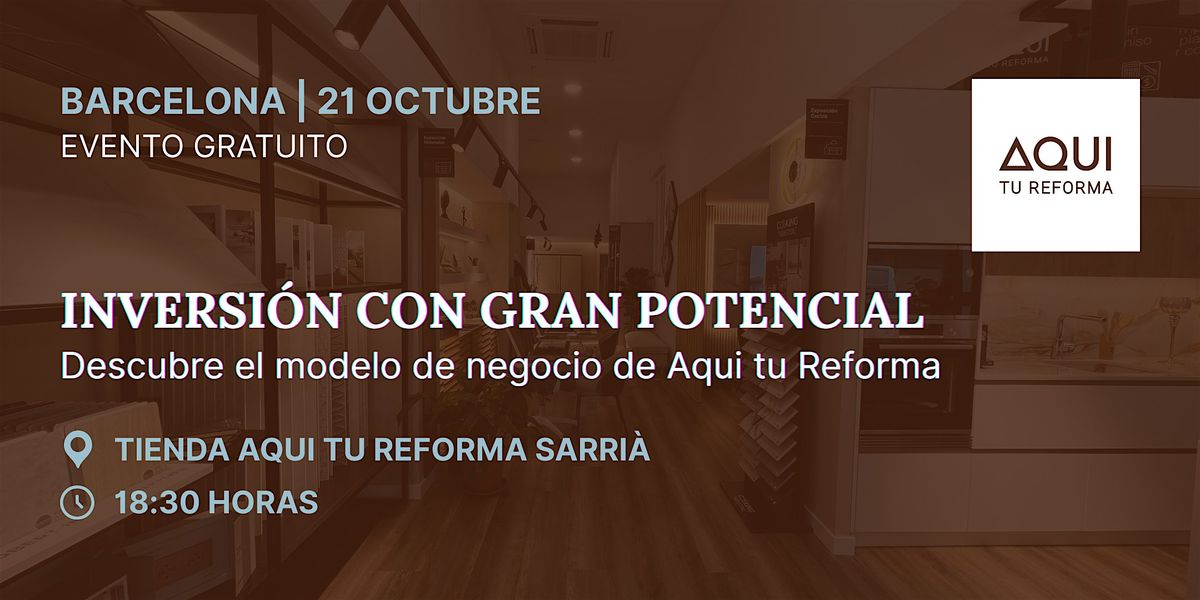 BARCELONA | Inversi\u00f3n con gran potencial: \u00fanete a Aqui tu Reforma