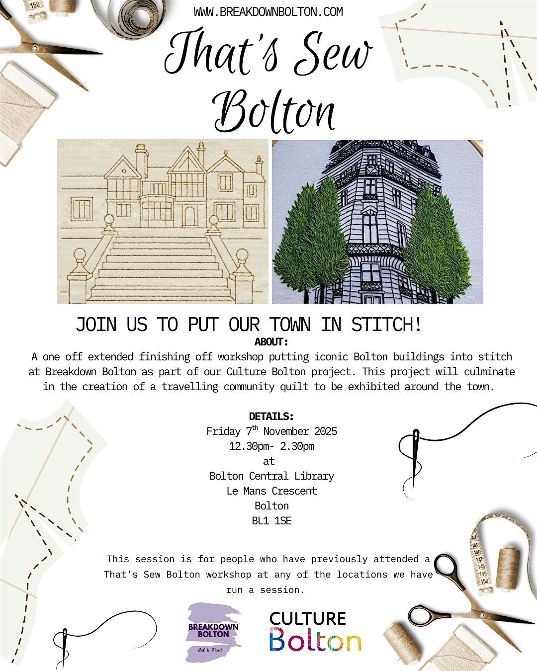 That's Sew Bolton: Finishing off session at Bolton Library