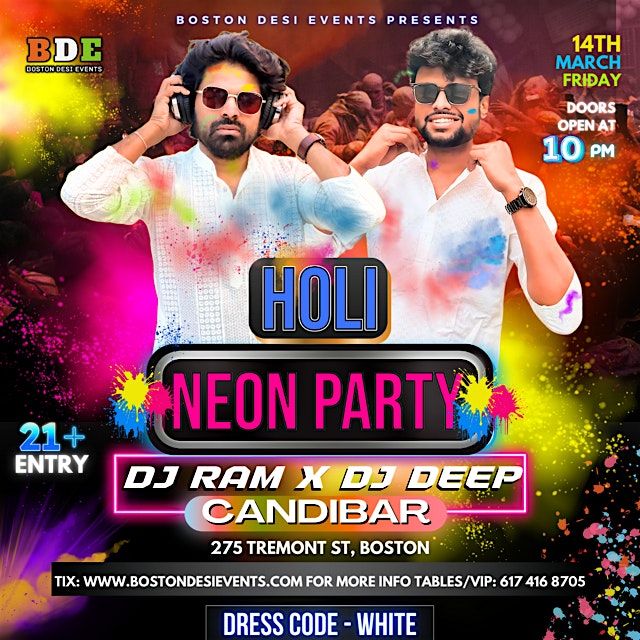 Holi Neon Party - Desi Fridays - Bollywood\/Bhangra\/South Indian\/Edm