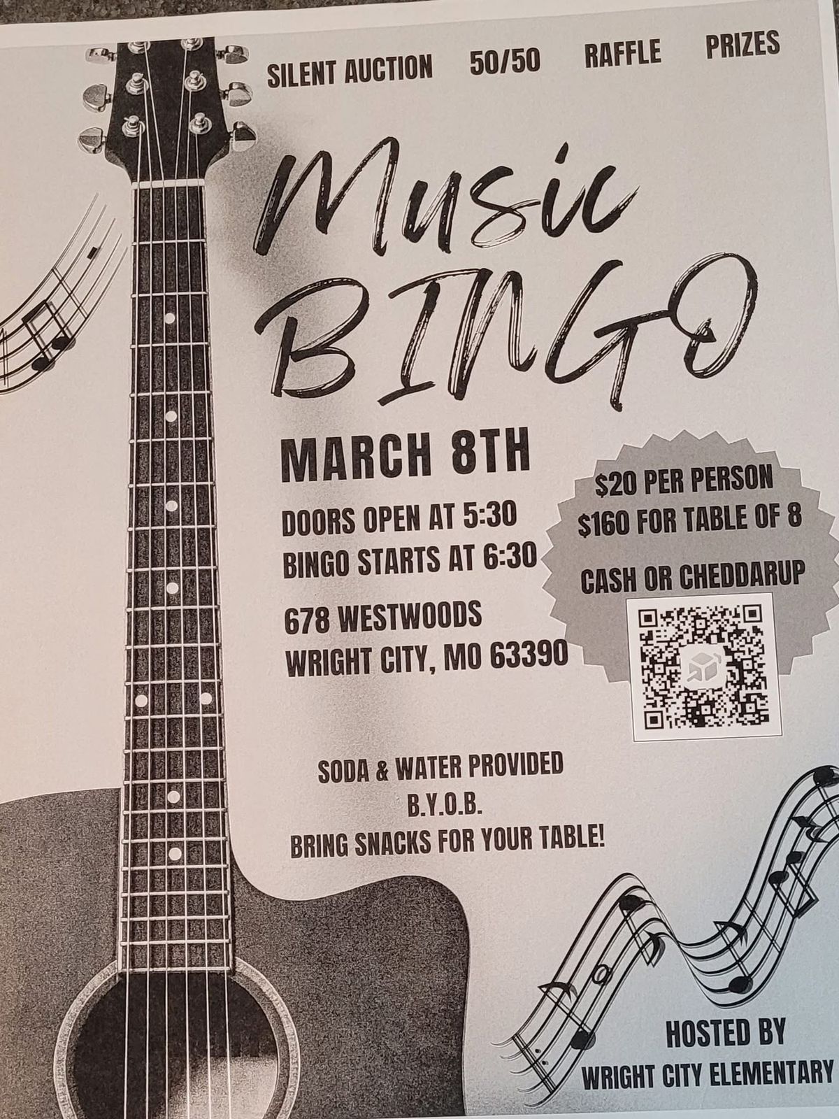 Music Bingo ~ Fundraiser for the WC Elementary PTO