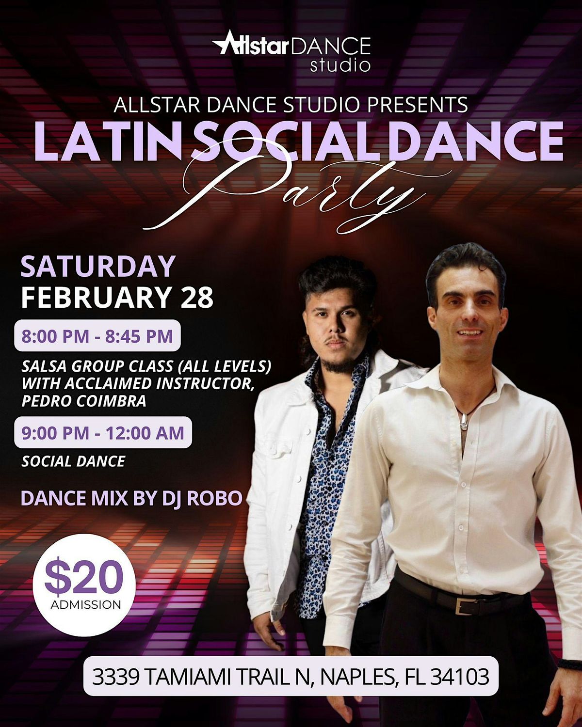 Latin Night Social Dance Party at Allstar Dance Studio