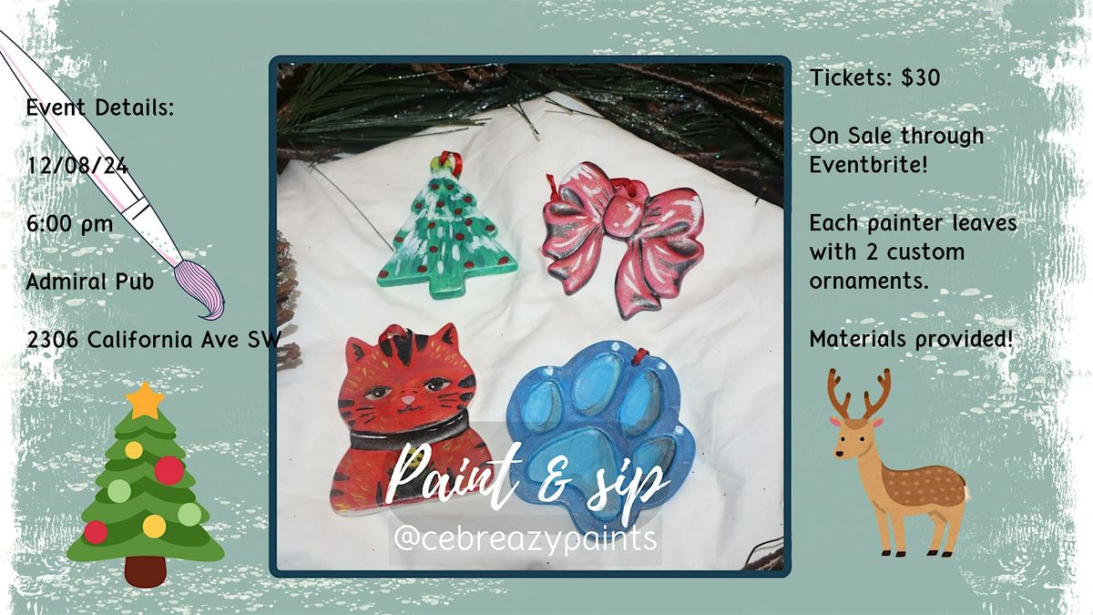 Paint & Sip Holiday Ornaments