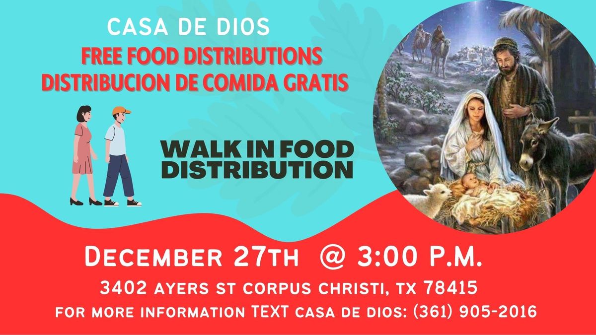 Free Food Distribution Walk In Only