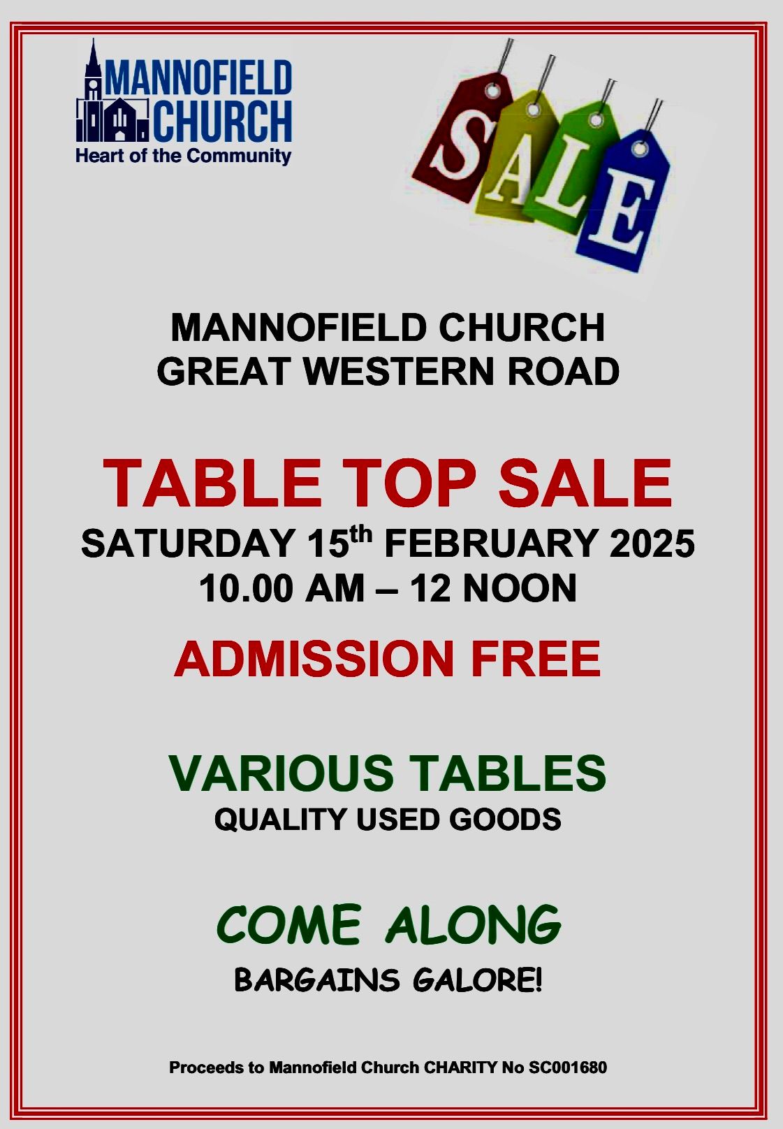 Table Top Sale 