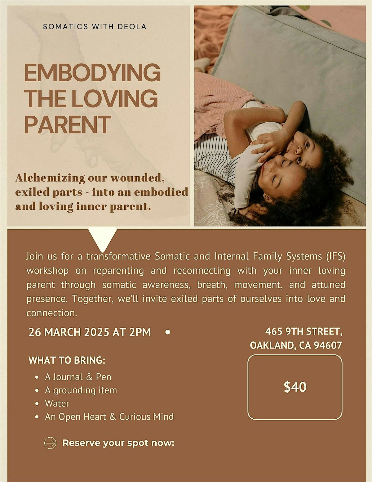 Embodying The Loving Parent: A Somatic Workshop