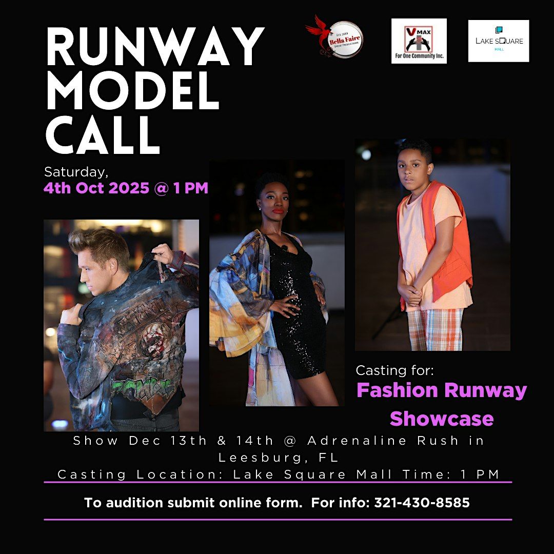 Fashion Runway Showcase Runway Model Call