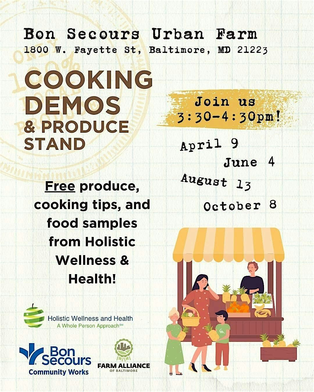 Cooking Demos at Bon Secours Urban Farm with Holistic Wellness & Health