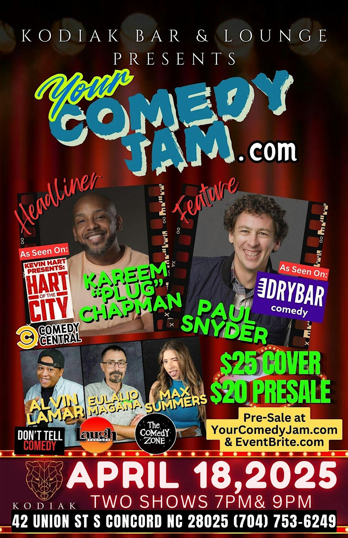 Kodiak Bar Comedy Show with Plug Chapman from Comedy Central!