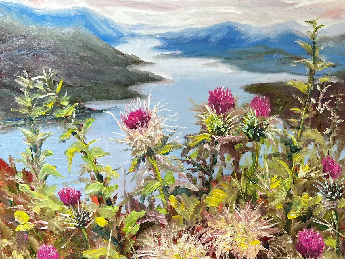 Thistle in Highlands Studio Painting Class