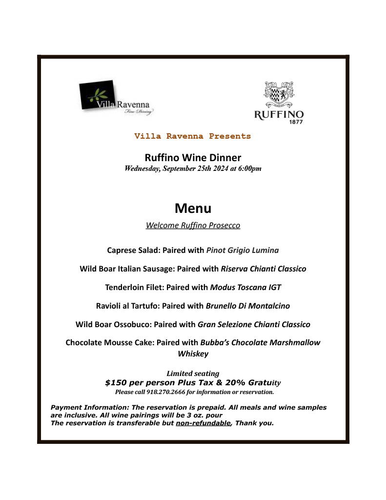 Ruffino Wine Dinner