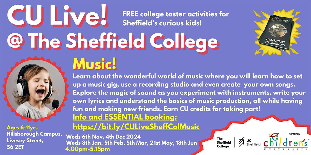 Sheffield CU Live! @ Sheffield College: Music