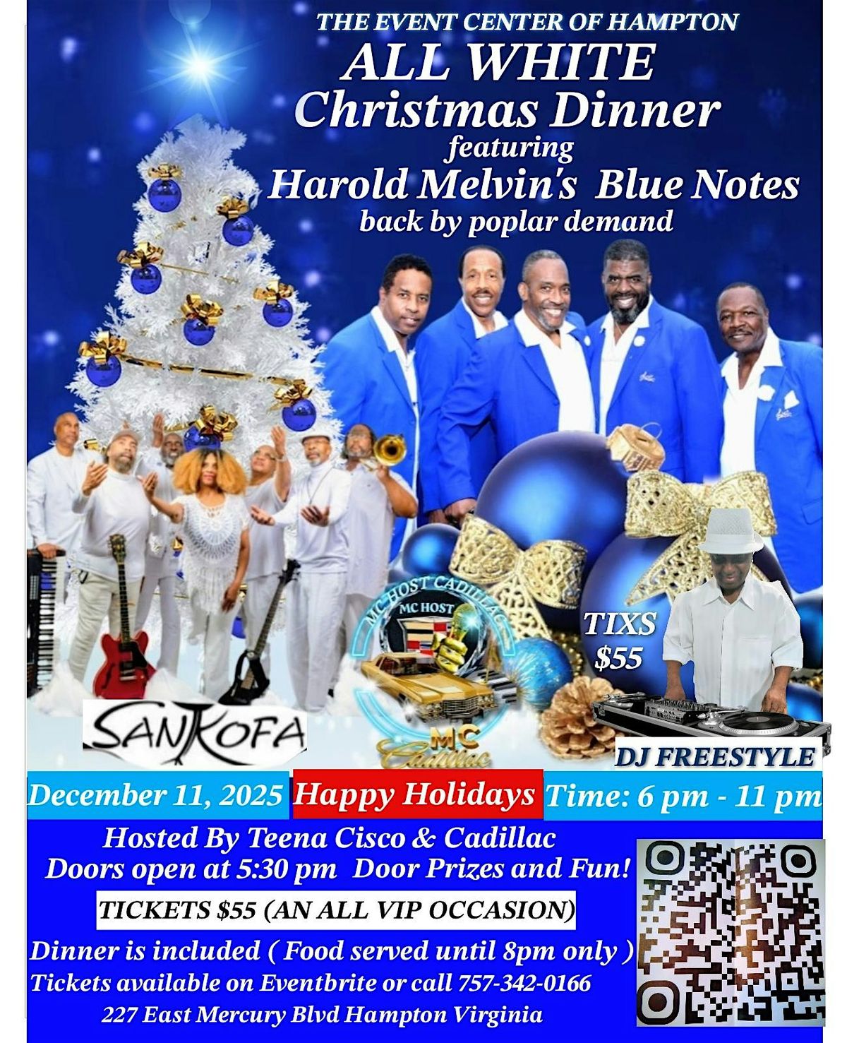 ALL WHITE CHRISTMAS DINNER WITH HAROLD MELVIN'S BLUE NOTES