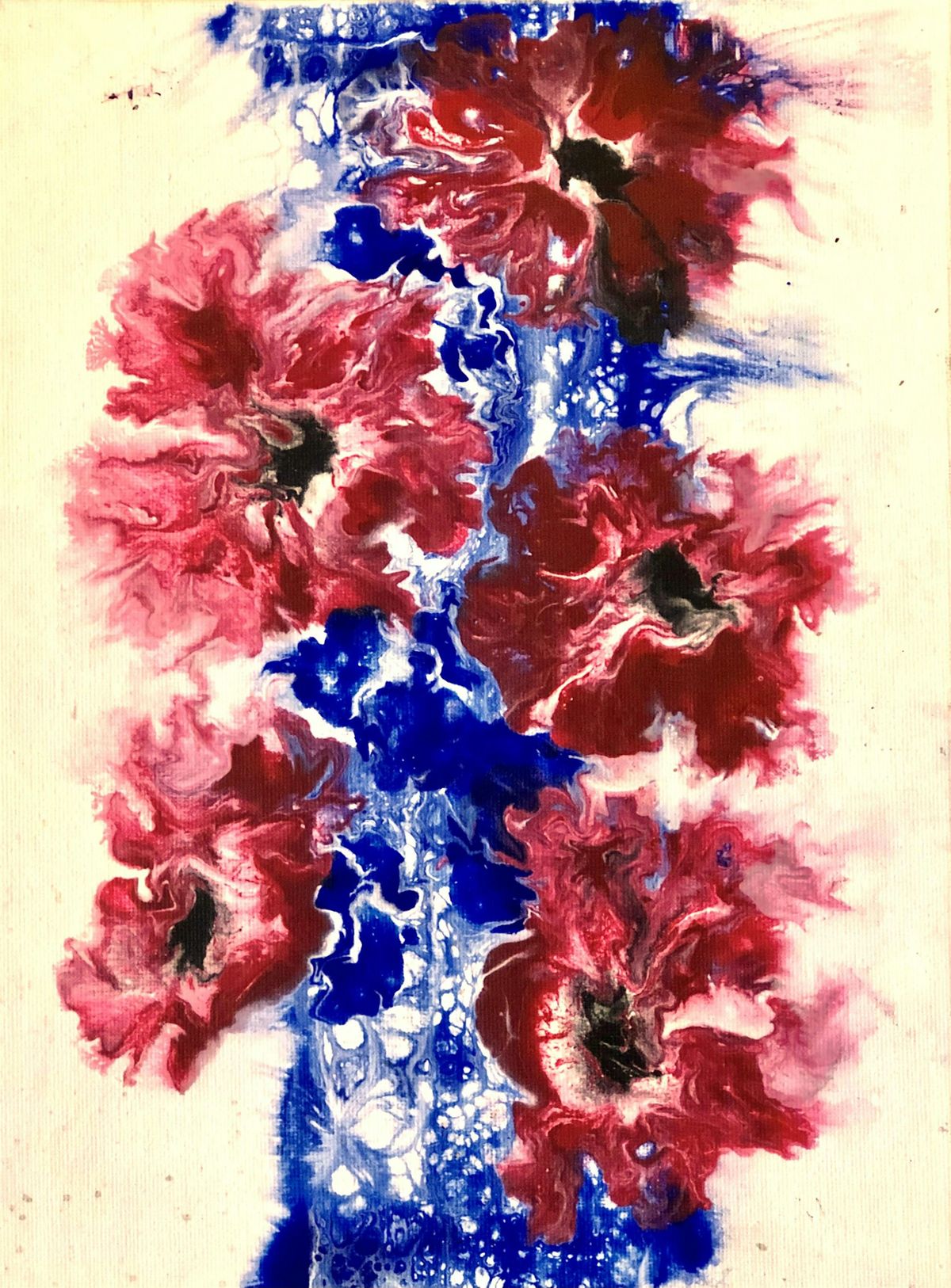 Acrylic pouring Workshop   Flower Garden, Blowout and  Swipe technique