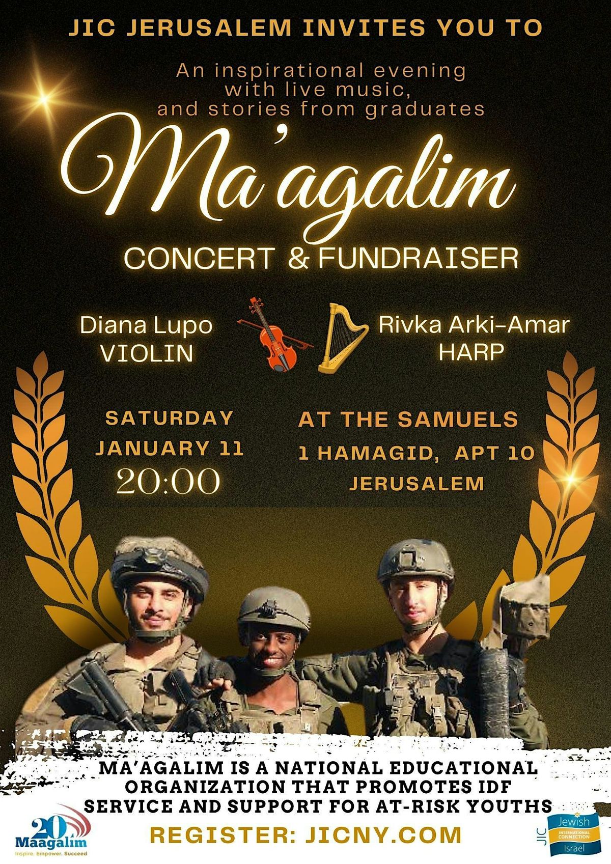 JIC Concert Fundraiser for Ma\u2019agalim, Benefitting at risk-youths