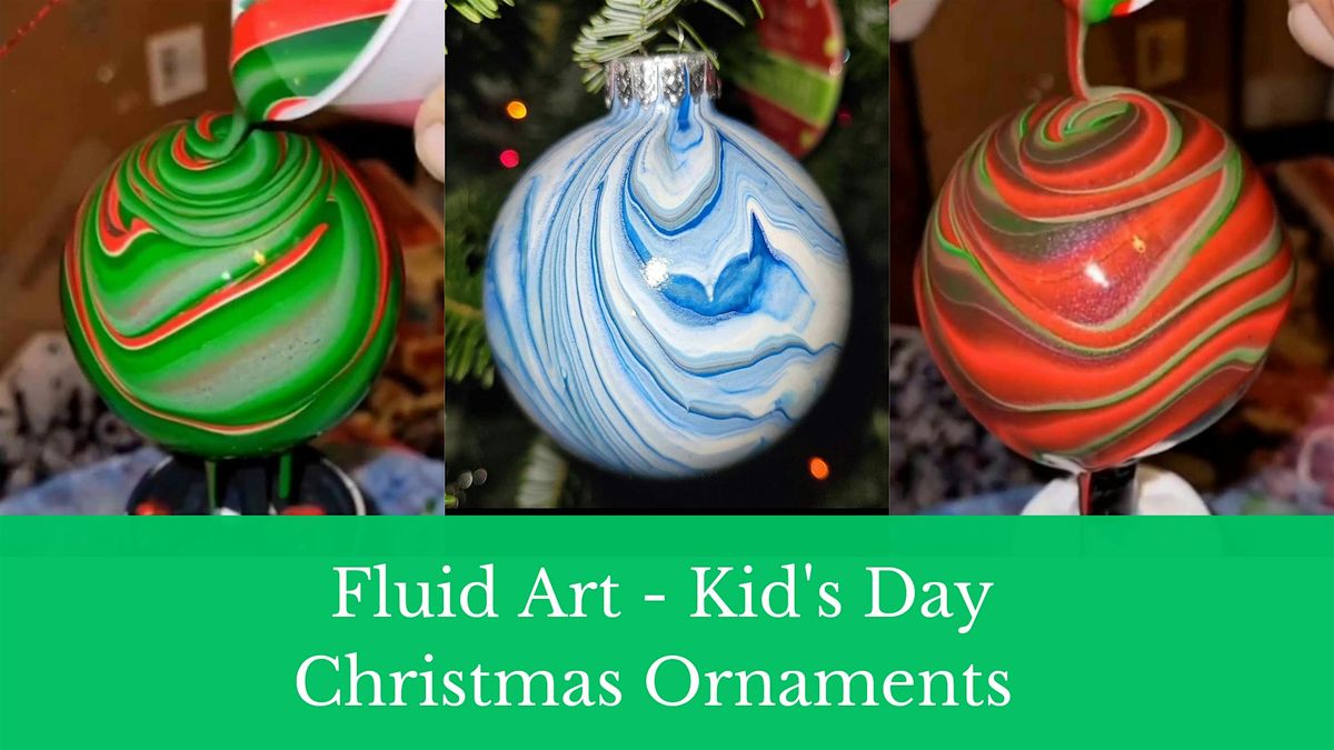 Fluid Art - Kids Day Christmas Ornaments