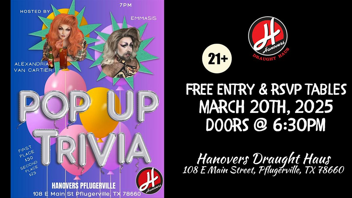 Pop-Up Trivia Night @ Hanovers Pflugerville