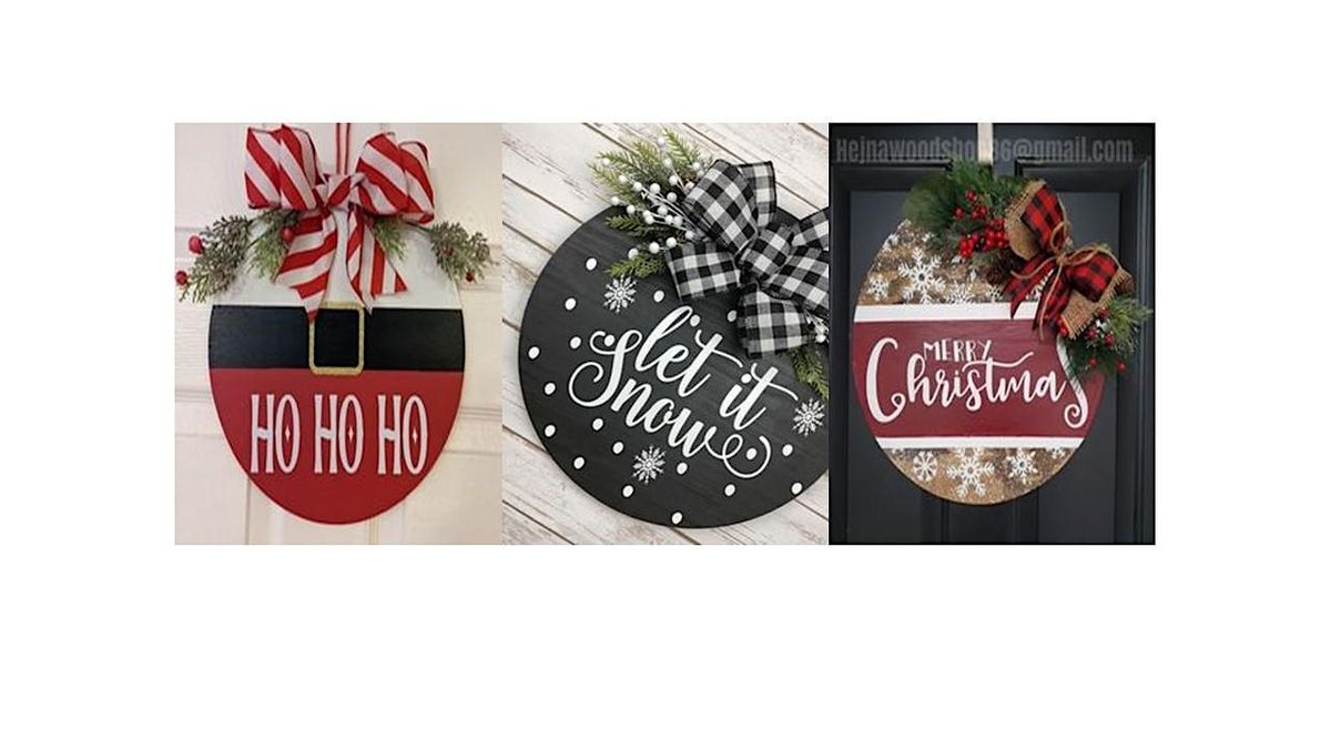 PAINT & SIP- Seasonal Round Door Hangers